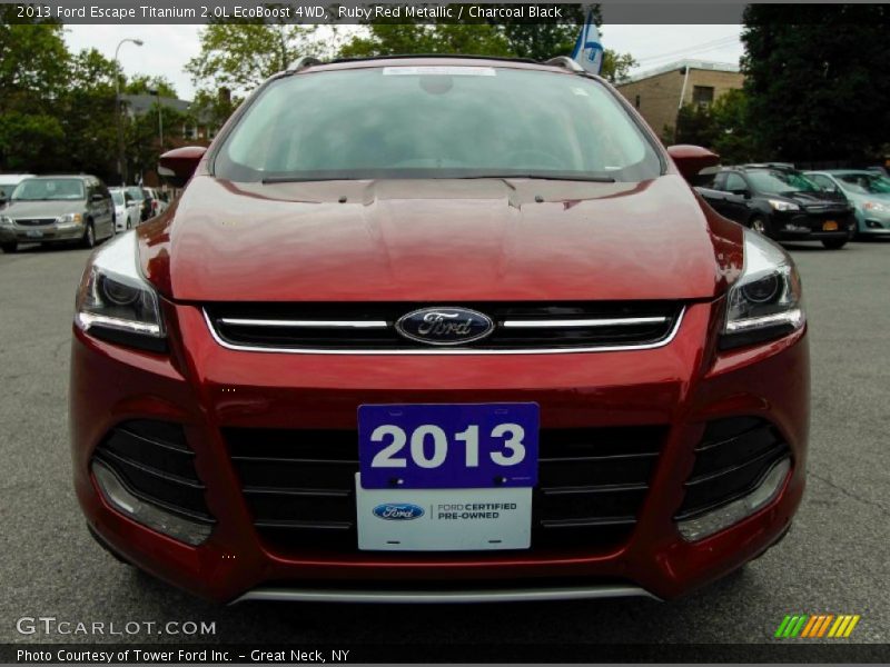 Ruby Red Metallic / Charcoal Black 2013 Ford Escape Titanium 2.0L EcoBoost 4WD