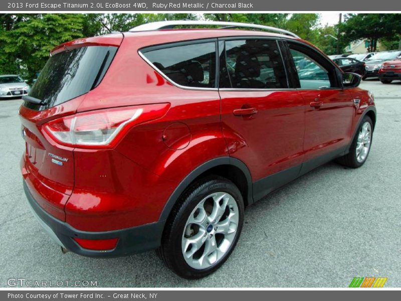 Ruby Red Metallic / Charcoal Black 2013 Ford Escape Titanium 2.0L EcoBoost 4WD