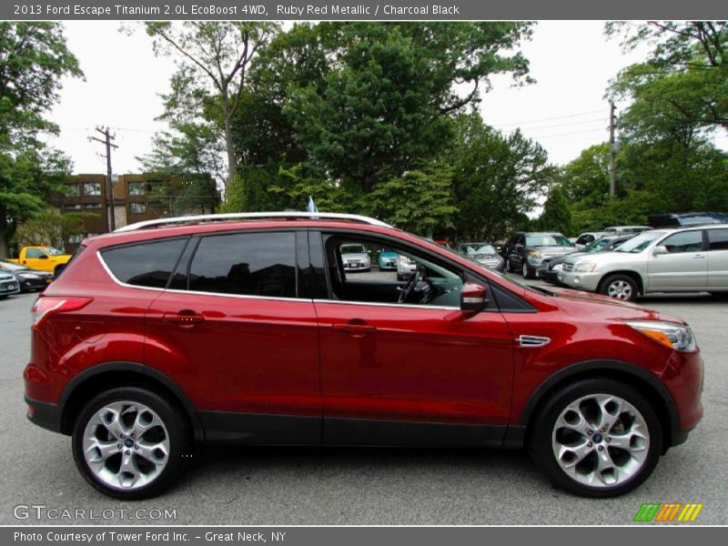 Ruby Red Metallic / Charcoal Black 2013 Ford Escape Titanium 2.0L EcoBoost 4WD