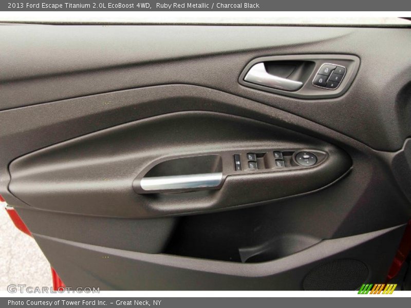 Ruby Red Metallic / Charcoal Black 2013 Ford Escape Titanium 2.0L EcoBoost 4WD