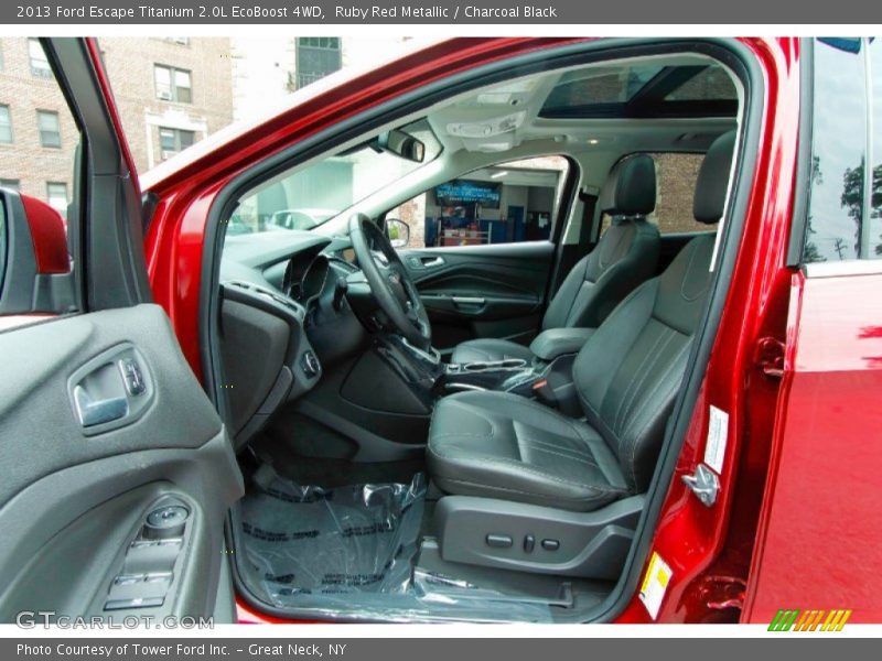 Ruby Red Metallic / Charcoal Black 2013 Ford Escape Titanium 2.0L EcoBoost 4WD
