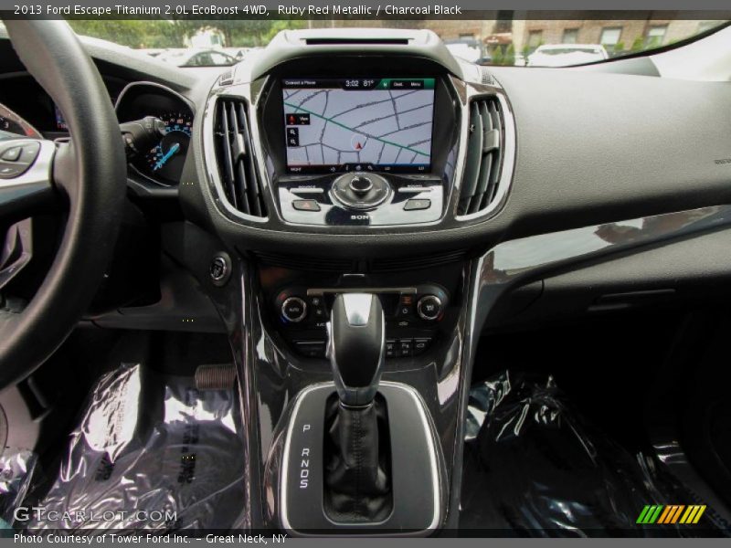 Ruby Red Metallic / Charcoal Black 2013 Ford Escape Titanium 2.0L EcoBoost 4WD