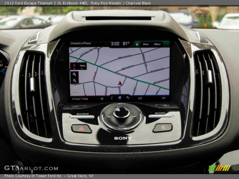 Ruby Red Metallic / Charcoal Black 2013 Ford Escape Titanium 2.0L EcoBoost 4WD