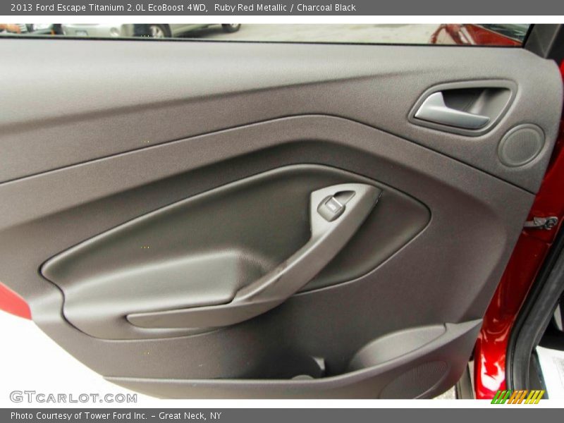 Ruby Red Metallic / Charcoal Black 2013 Ford Escape Titanium 2.0L EcoBoost 4WD