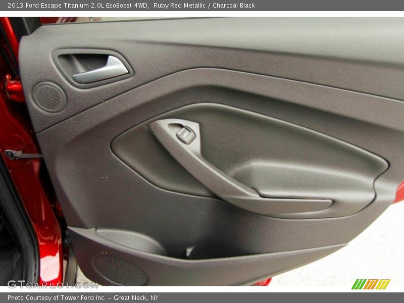Ruby Red Metallic / Charcoal Black 2013 Ford Escape Titanium 2.0L EcoBoost 4WD