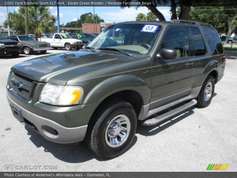Estate Green Metallic / Medium Parchment Beige 2003 Ford Explorer Sport XLT 4x4
