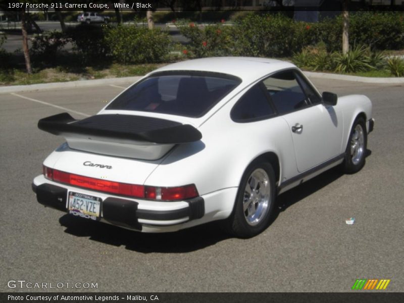 White / Black 1987 Porsche 911 Carrera Coupe