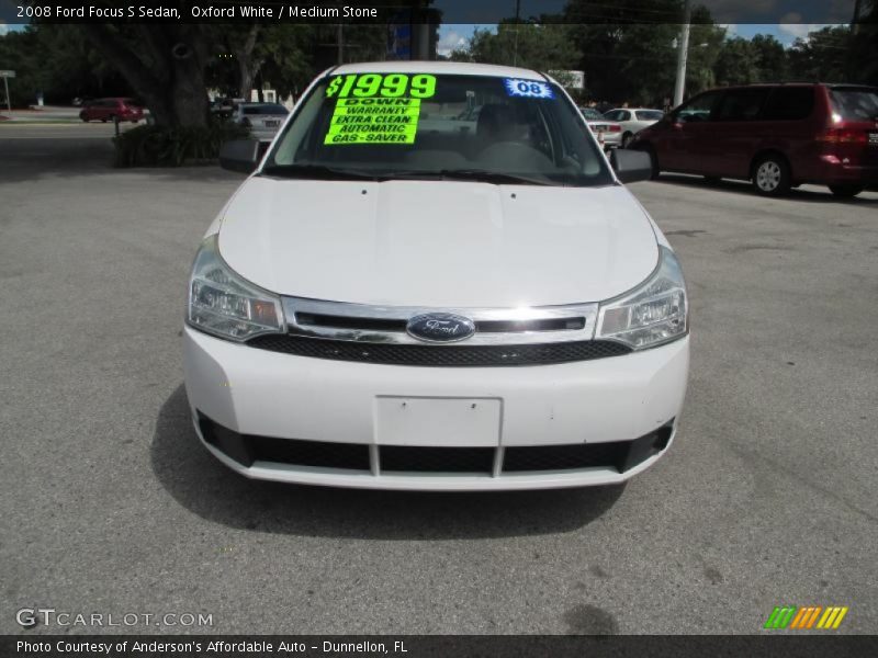 Oxford White / Medium Stone 2008 Ford Focus S Sedan