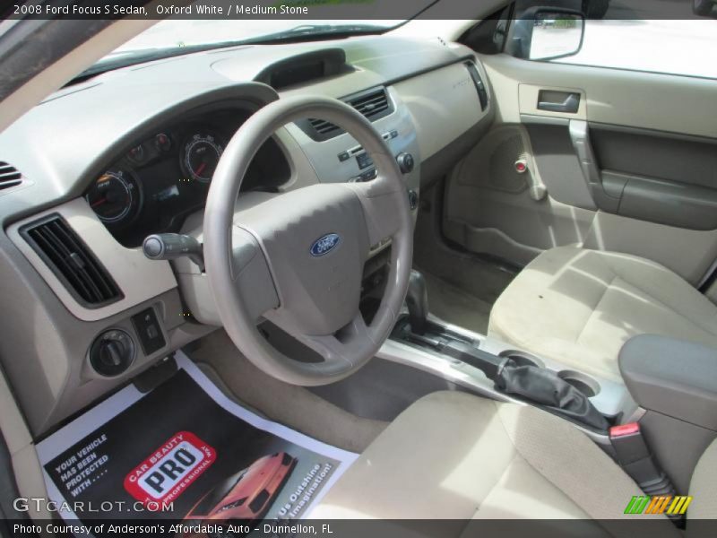 Oxford White / Medium Stone 2008 Ford Focus S Sedan