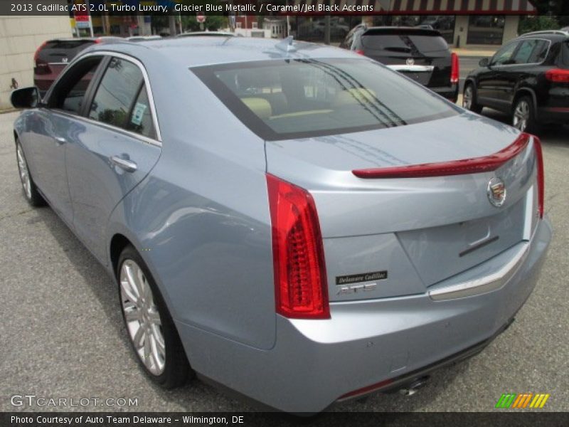 Glacier Blue Metallic / Caramel/Jet Black Accents 2013 Cadillac ATS 2.0L Turbo Luxury