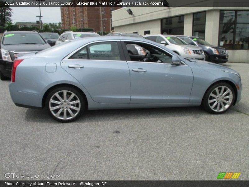 Glacier Blue Metallic / Caramel/Jet Black Accents 2013 Cadillac ATS 2.0L Turbo Luxury