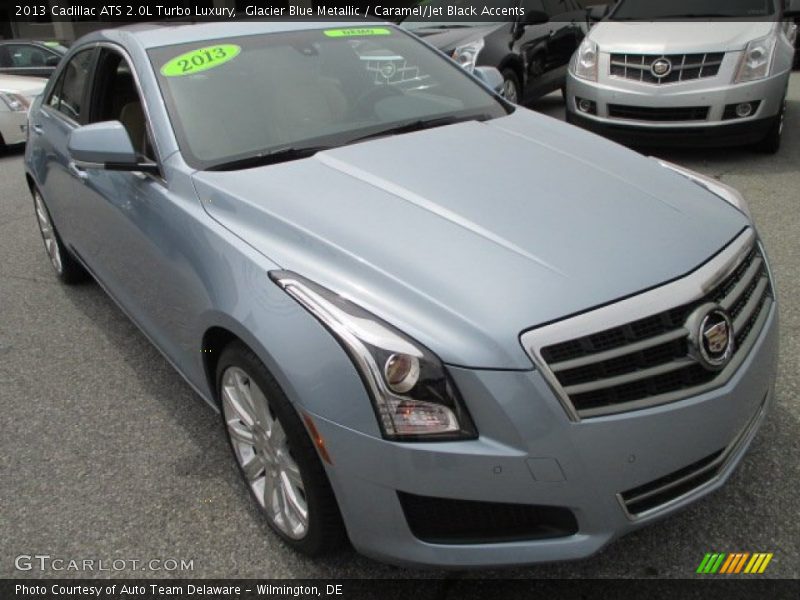 Glacier Blue Metallic / Caramel/Jet Black Accents 2013 Cadillac ATS 2.0L Turbo Luxury