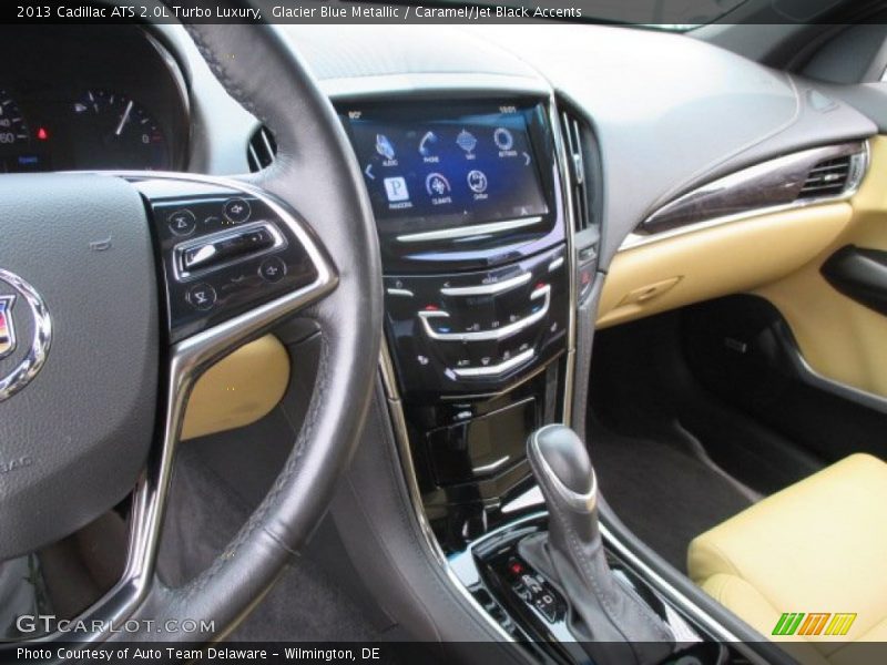 Glacier Blue Metallic / Caramel/Jet Black Accents 2013 Cadillac ATS 2.0L Turbo Luxury