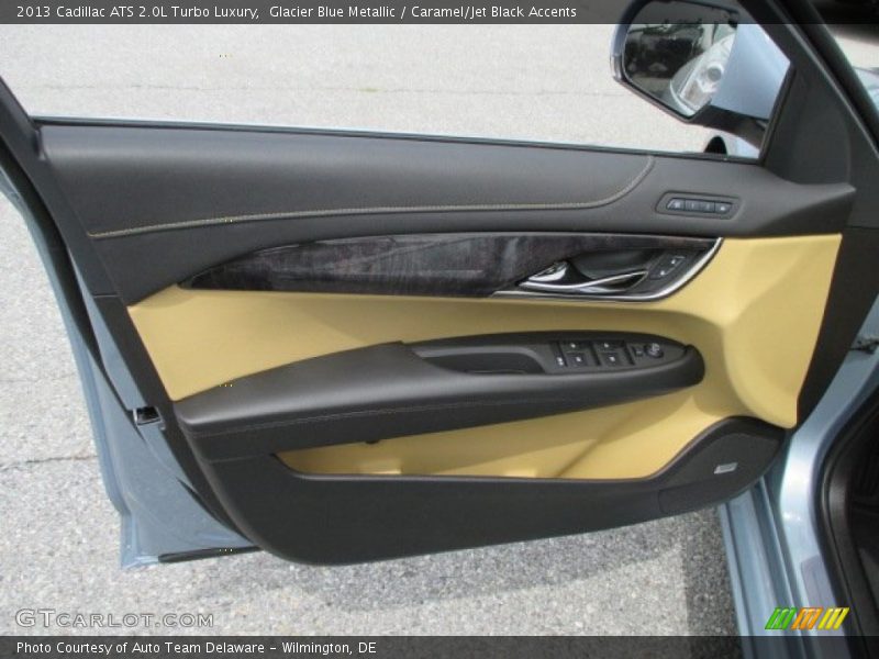 Glacier Blue Metallic / Caramel/Jet Black Accents 2013 Cadillac ATS 2.0L Turbo Luxury