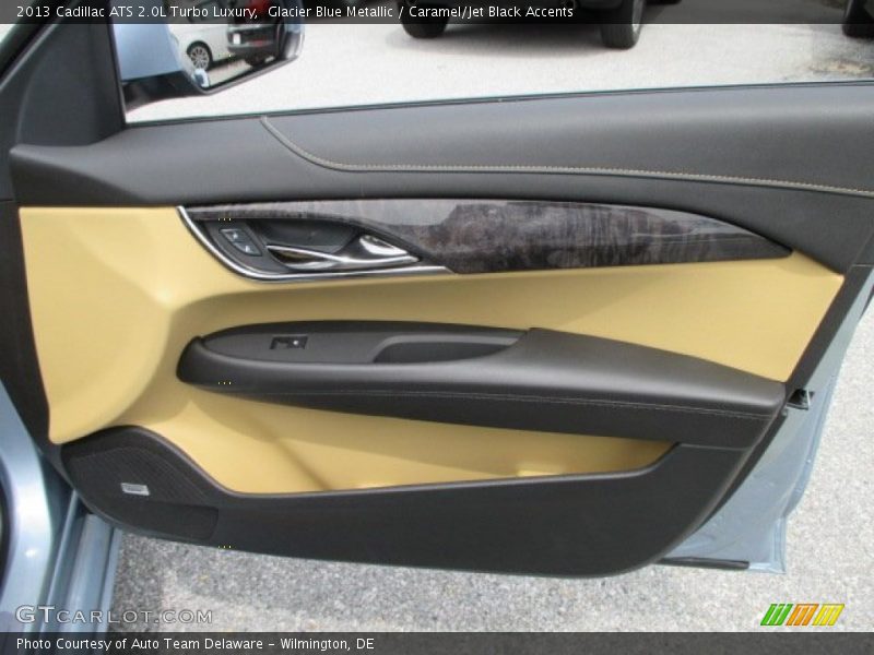 Glacier Blue Metallic / Caramel/Jet Black Accents 2013 Cadillac ATS 2.0L Turbo Luxury