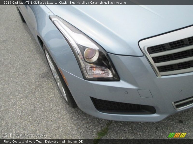 Glacier Blue Metallic / Caramel/Jet Black Accents 2013 Cadillac ATS 2.0L Turbo Luxury
