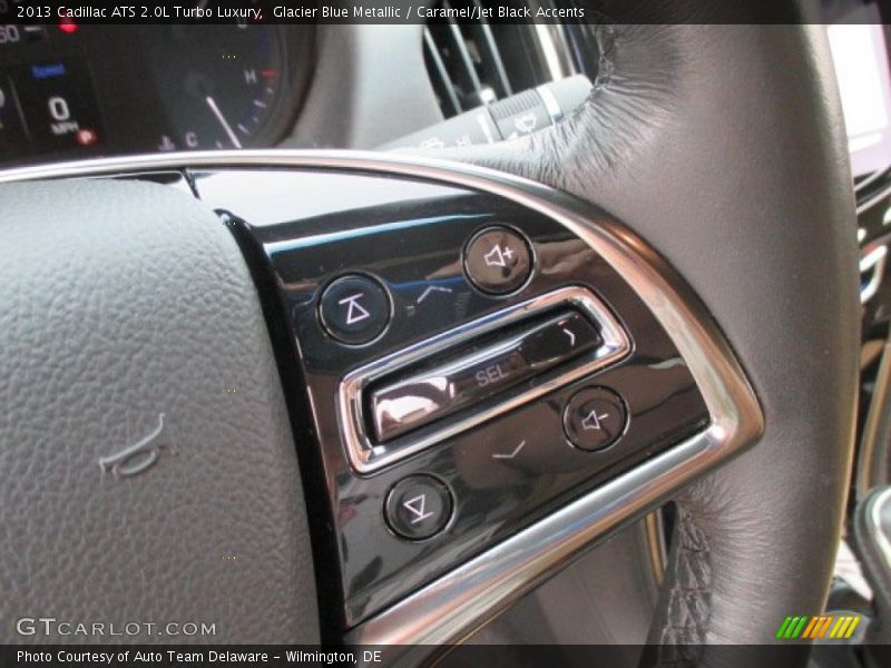 Glacier Blue Metallic / Caramel/Jet Black Accents 2013 Cadillac ATS 2.0L Turbo Luxury