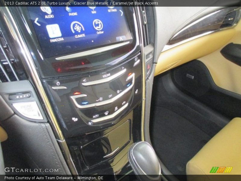 Glacier Blue Metallic / Caramel/Jet Black Accents 2013 Cadillac ATS 2.0L Turbo Luxury