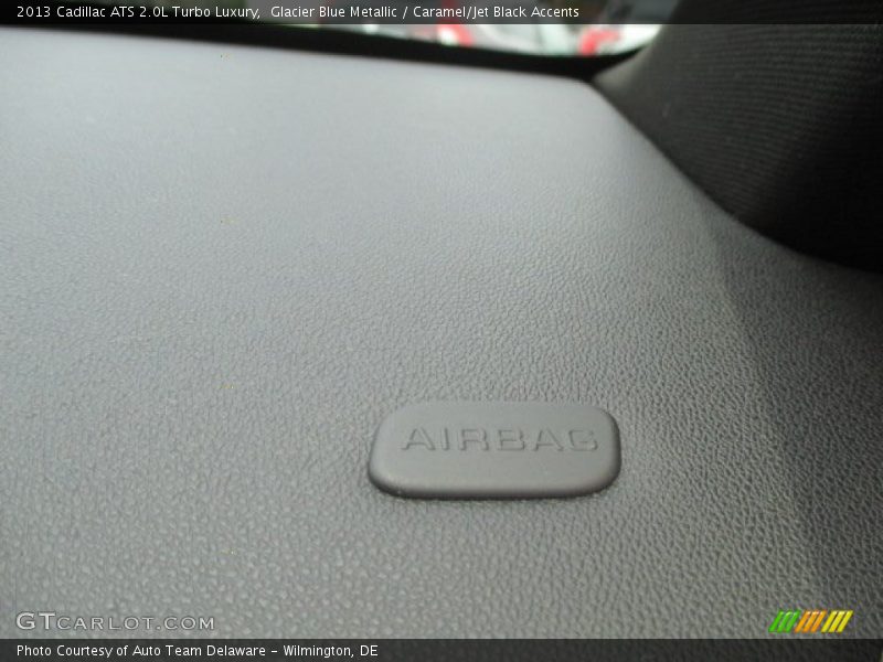 Glacier Blue Metallic / Caramel/Jet Black Accents 2013 Cadillac ATS 2.0L Turbo Luxury
