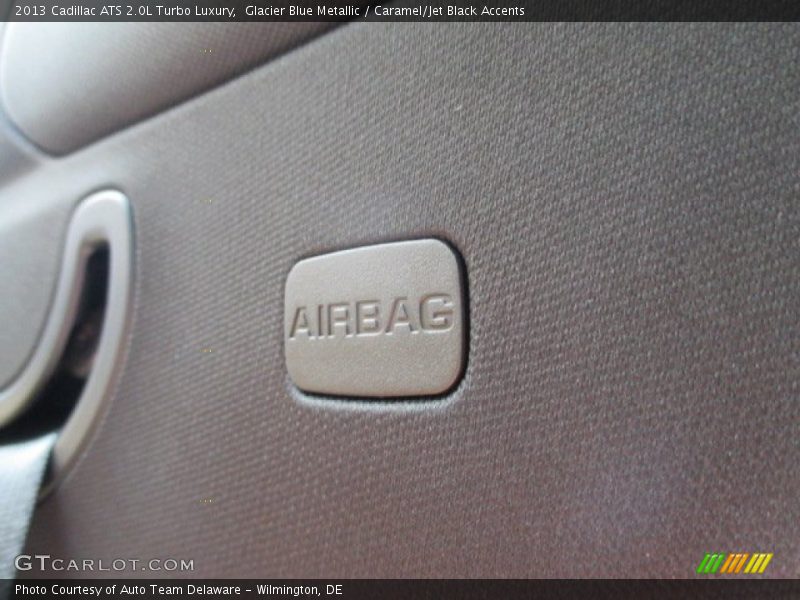 Glacier Blue Metallic / Caramel/Jet Black Accents 2013 Cadillac ATS 2.0L Turbo Luxury