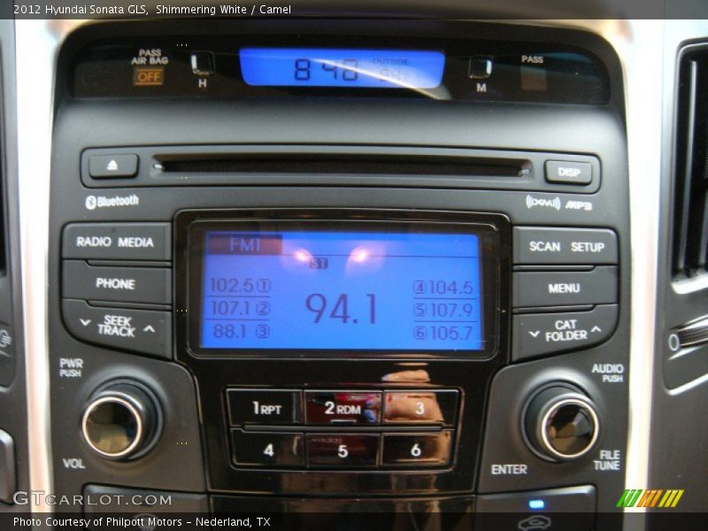 Shimmering White / Camel 2012 Hyundai Sonata GLS