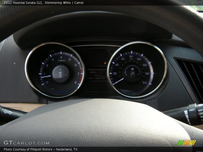 Shimmering White / Camel 2012 Hyundai Sonata GLS