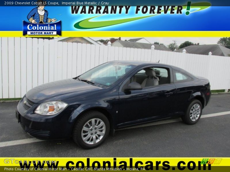 Imperial Blue Metallic / Gray 2009 Chevrolet Cobalt LS Coupe