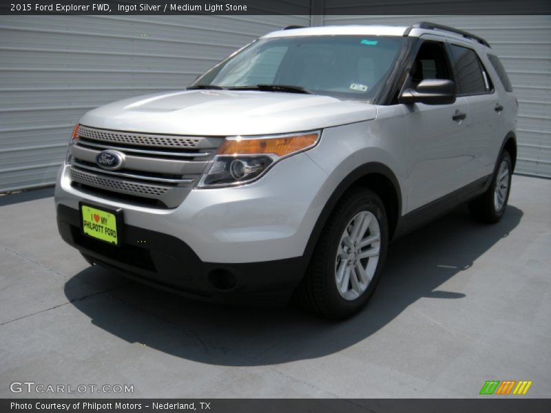 Ingot Silver / Medium Light Stone 2015 Ford Explorer FWD