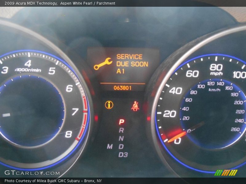 Aspen White Pearl / Parchment 2009 Acura MDX Technology
