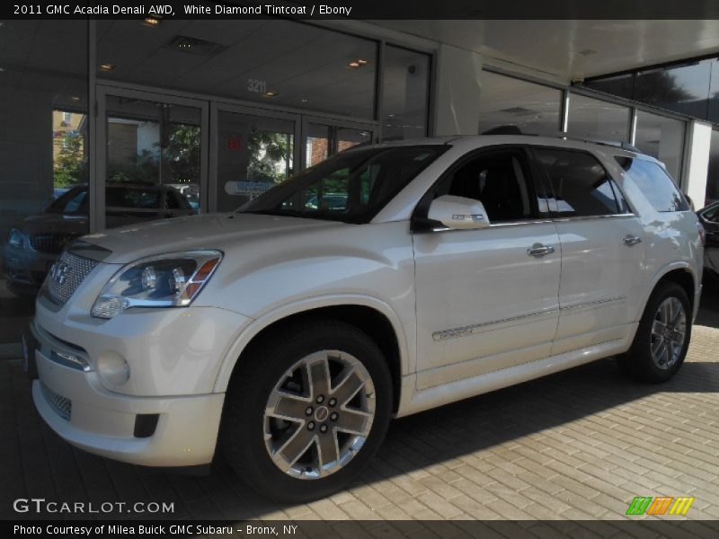 White Diamond Tintcoat / Ebony 2011 GMC Acadia Denali AWD
