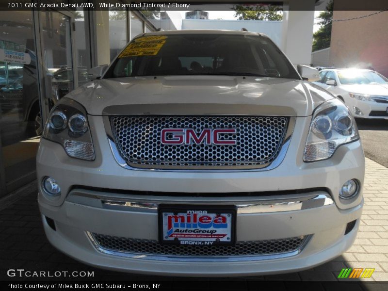 White Diamond Tintcoat / Ebony 2011 GMC Acadia Denali AWD
