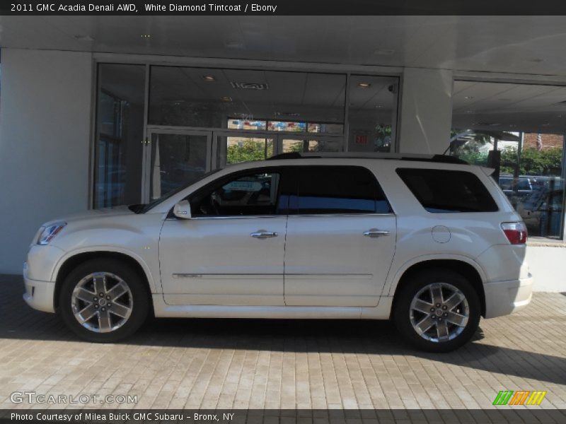 White Diamond Tintcoat / Ebony 2011 GMC Acadia Denali AWD