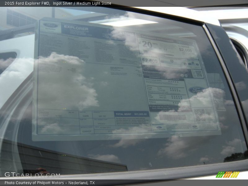 Ingot Silver / Medium Light Stone 2015 Ford Explorer FWD