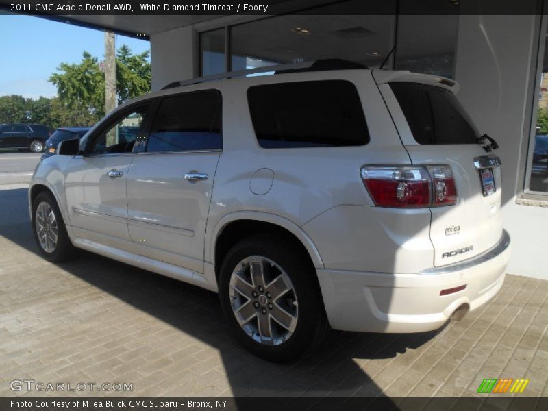 White Diamond Tintcoat / Ebony 2011 GMC Acadia Denali AWD
