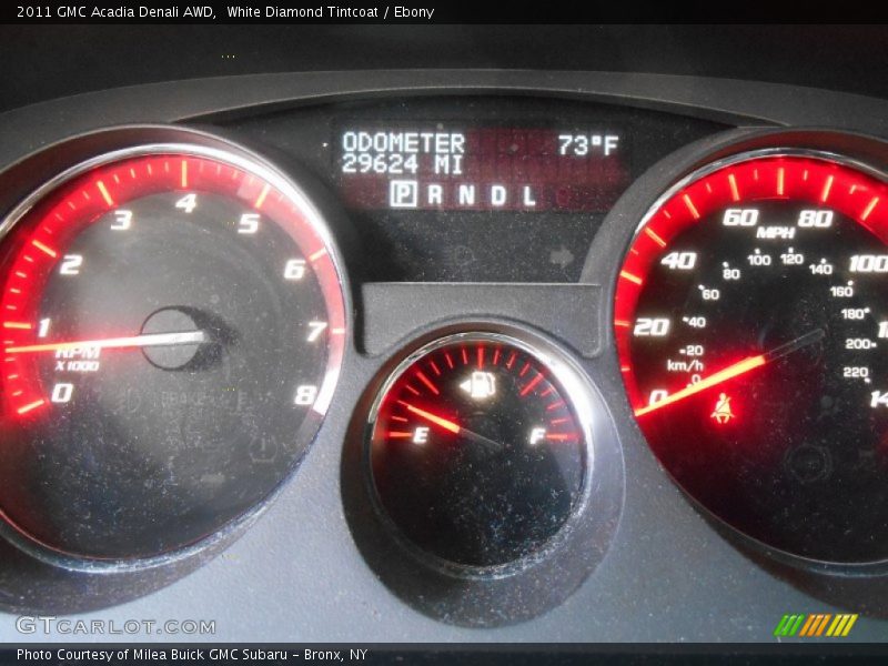 White Diamond Tintcoat / Ebony 2011 GMC Acadia Denali AWD