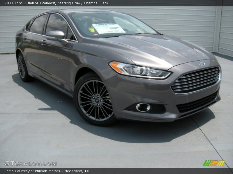 Sterling Gray / Charcoal Black 2014 Ford Fusion SE EcoBoost