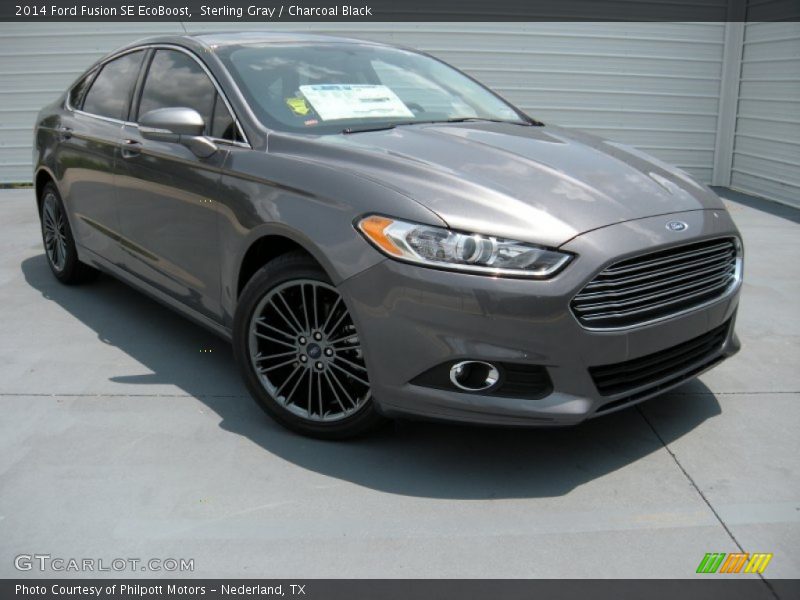 Sterling Gray / Charcoal Black 2014 Ford Fusion SE EcoBoost