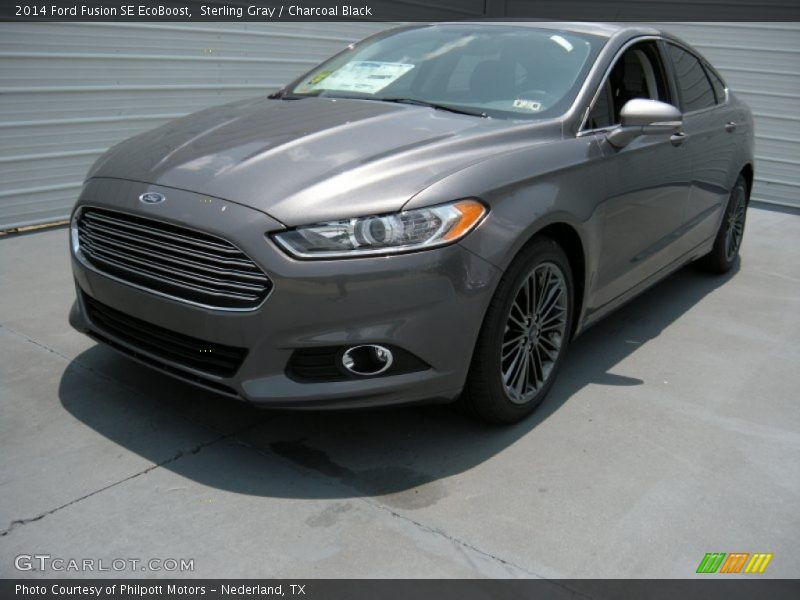 Sterling Gray / Charcoal Black 2014 Ford Fusion SE EcoBoost