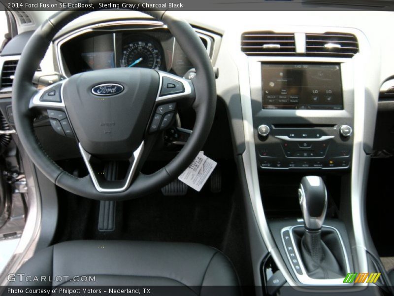 Sterling Gray / Charcoal Black 2014 Ford Fusion SE EcoBoost