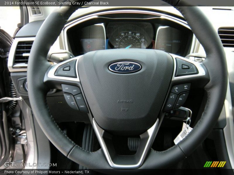 Sterling Gray / Charcoal Black 2014 Ford Fusion SE EcoBoost