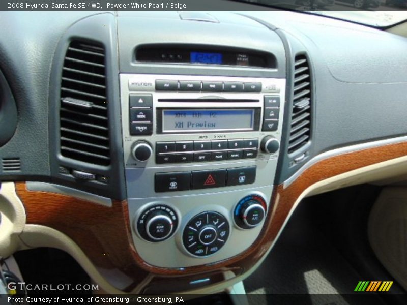 Powder White Pearl / Beige 2008 Hyundai Santa Fe SE 4WD