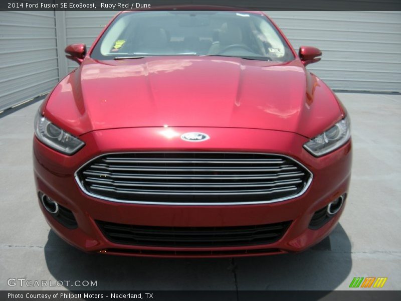 Ruby Red / Dune 2014 Ford Fusion SE EcoBoost
