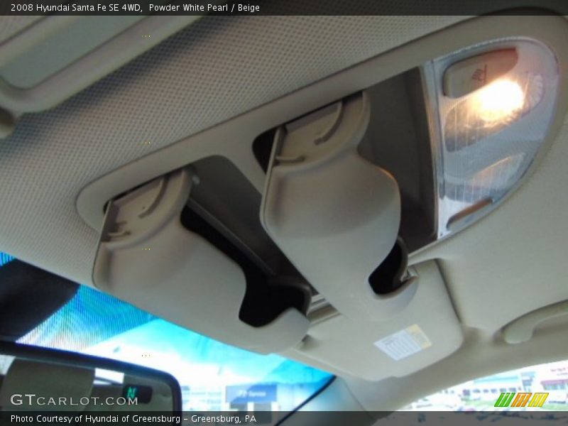 Powder White Pearl / Beige 2008 Hyundai Santa Fe SE 4WD