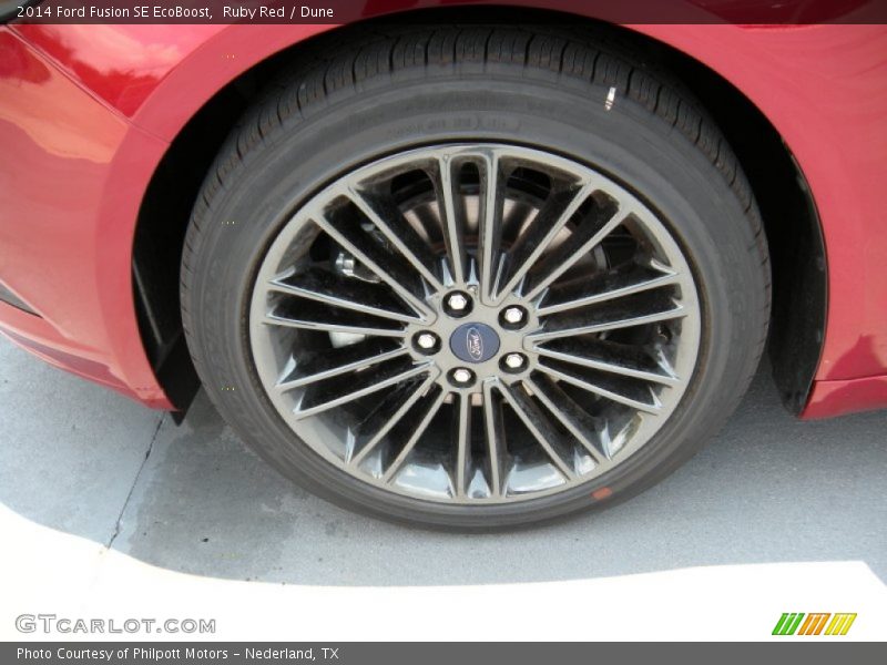 Ruby Red / Dune 2014 Ford Fusion SE EcoBoost