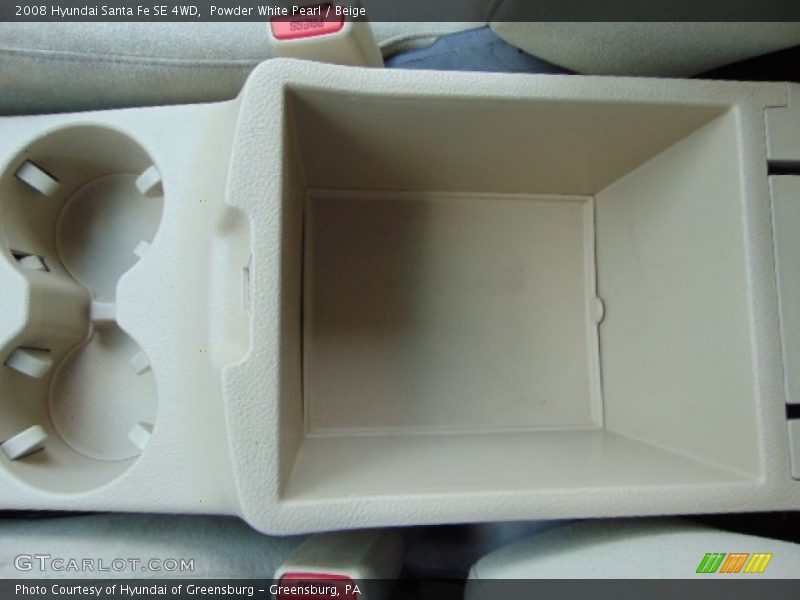 Powder White Pearl / Beige 2008 Hyundai Santa Fe SE 4WD