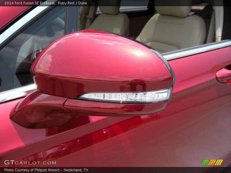Ruby Red / Dune 2014 Ford Fusion SE EcoBoost