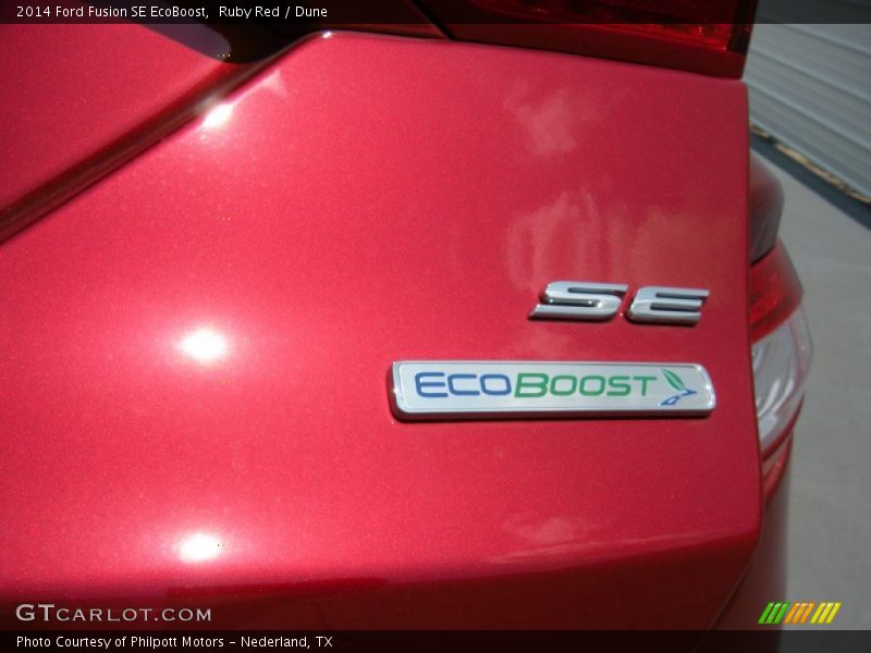 Ruby Red / Dune 2014 Ford Fusion SE EcoBoost
