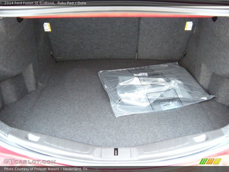 Ruby Red / Dune 2014 Ford Fusion SE EcoBoost