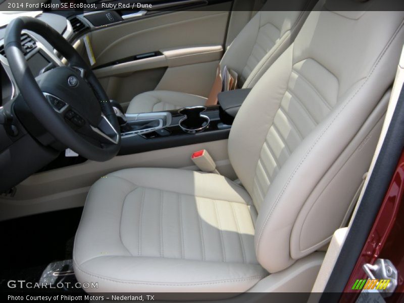Ruby Red / Dune 2014 Ford Fusion SE EcoBoost