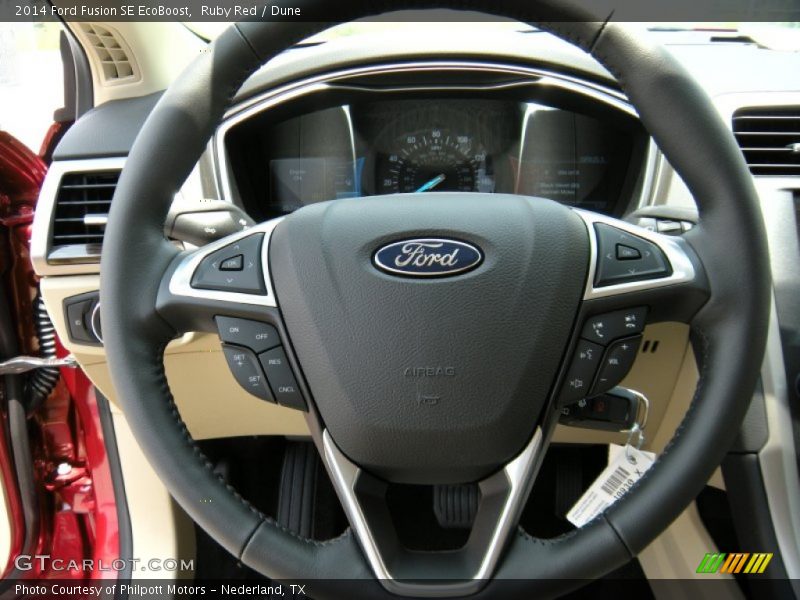 Ruby Red / Dune 2014 Ford Fusion SE EcoBoost